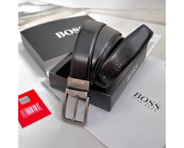 УЦЕНКА!!! Двусторонний ремень из натуральной кожи (черный/коричневый) HUGO BOSS